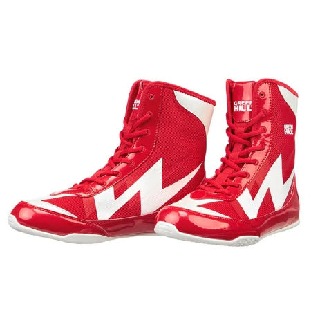 shiny red boxing shoes