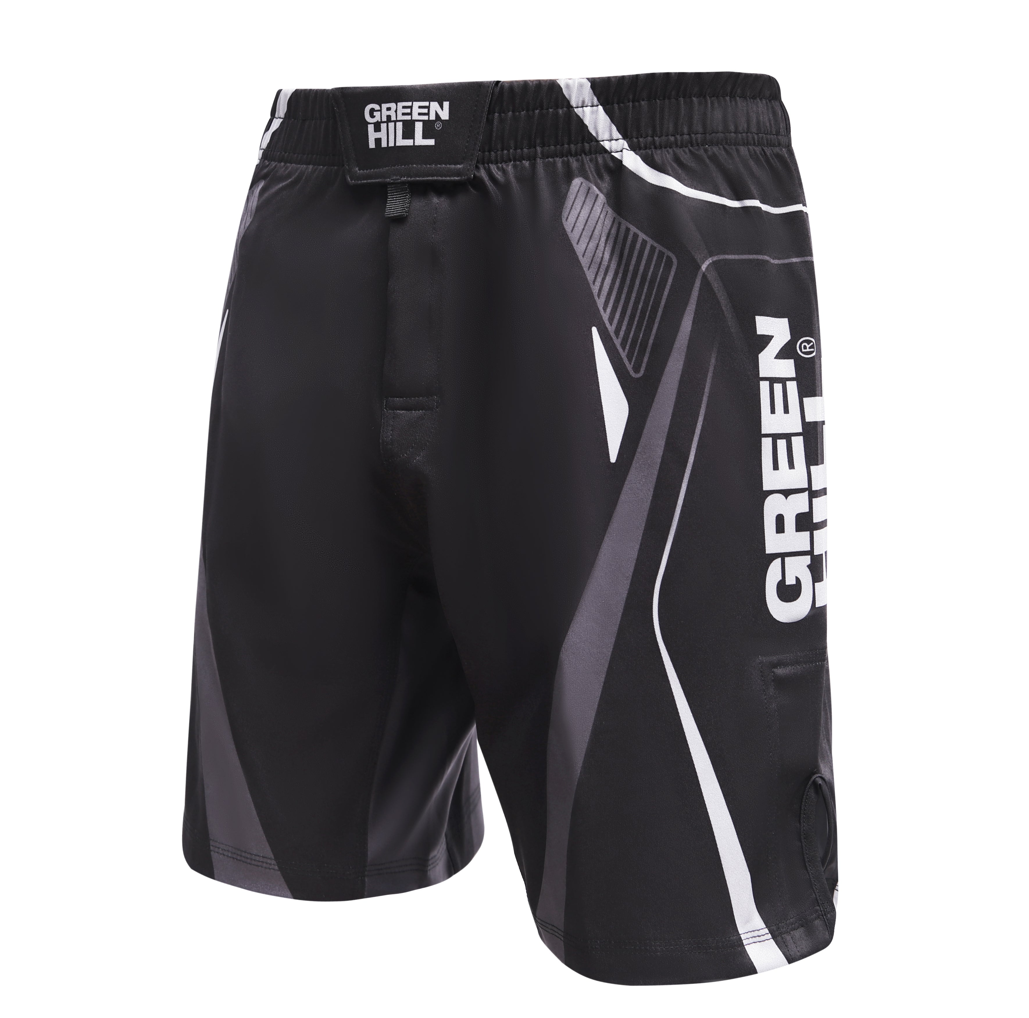 IMMAF Approved 2023 Black MMA Shorts Green Hill Sports