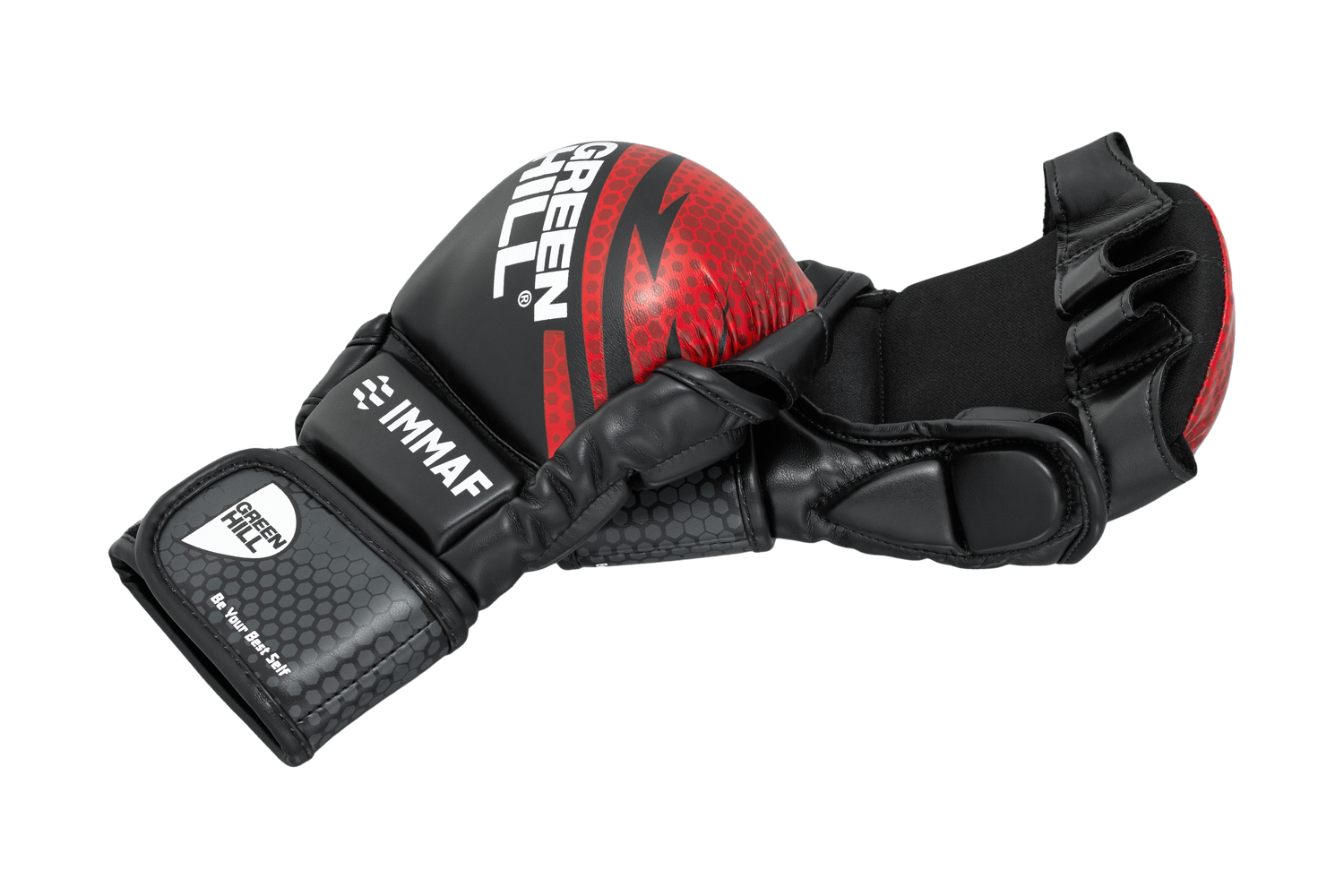 GREEN HILL IMMAF APPROVED MMA GLOVES RED