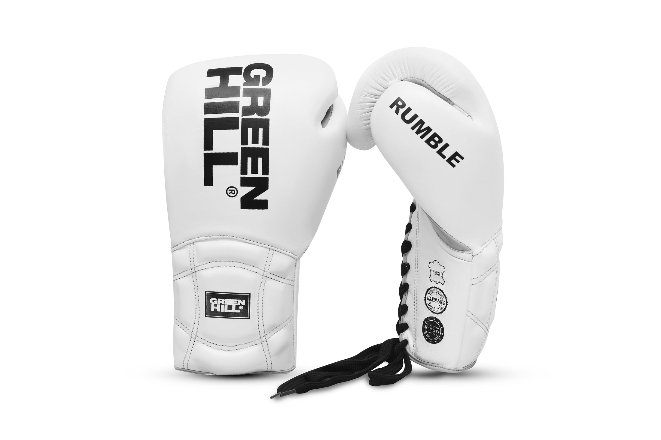 Genuine Leather Rumble Boxing Gloves Green Hill Sports