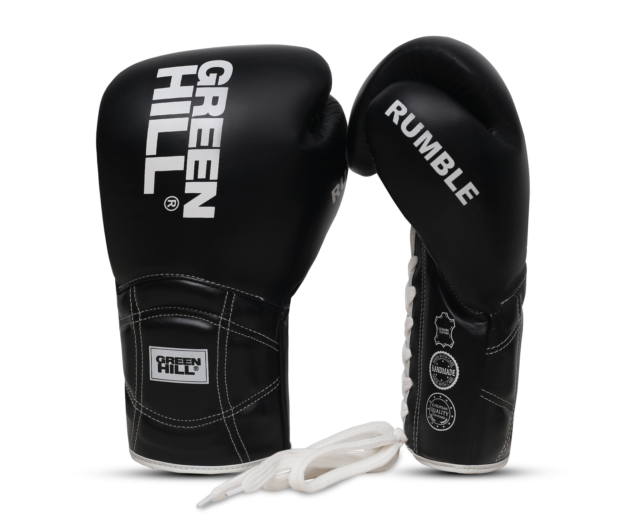 Genuine Leather Rumble Boxing Gloves Green Hill Sports